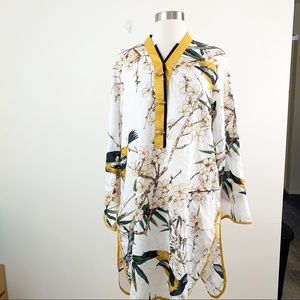 Sapphire Yellow Bird Asian Inspired Top